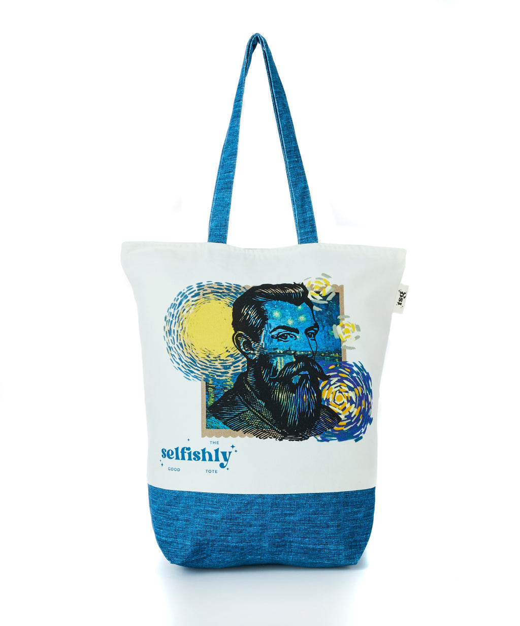 Blooming Nightfall Canvas Tote