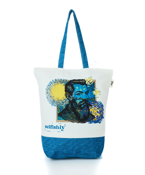 Blooming Nightfall Canvas Tote